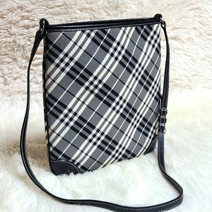 Burberry Black and White Checkered Crossbody Bag